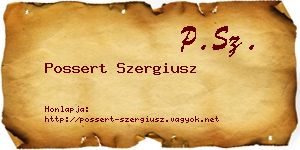 Possert Szergiusz névjegykártya